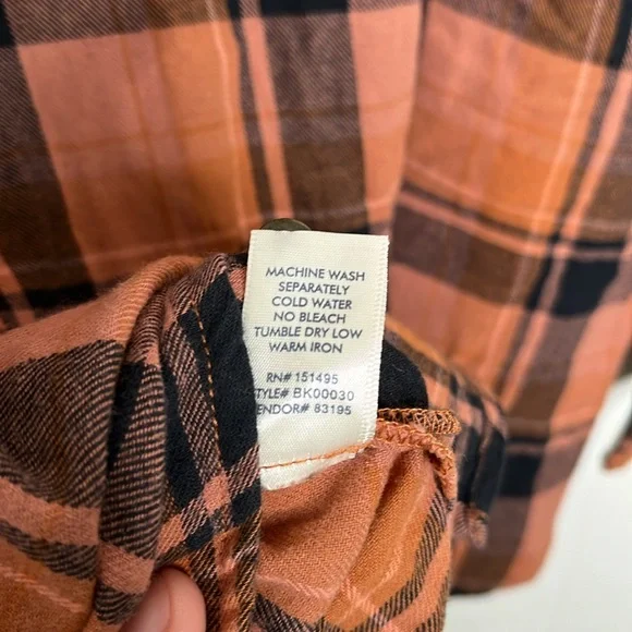 BKE Hooded Boyfriend Flannel Shirt XL - Picture 6 of 7